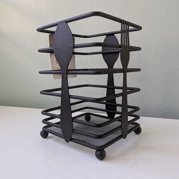 Citrus Home Collection Utensil Holder – Black Steel, New with Tag - Picture 4 of 5